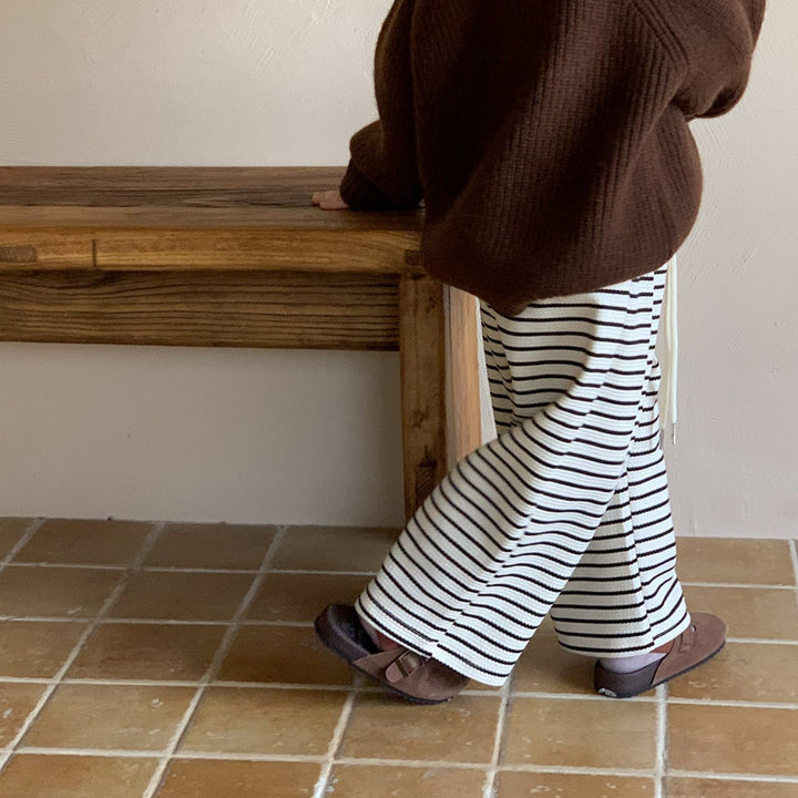 【baby＆kids】ボーダーワイドパンツ