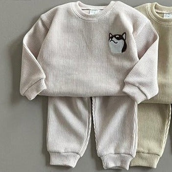 【baby＆kids】アニマル刺繍セットアップ