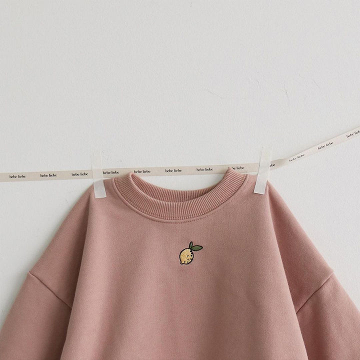 レモン刺繍スウェットトップス