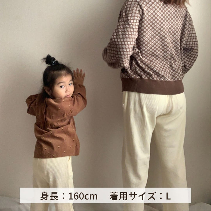 【MOM・DAD】ワッフルワイドパンツ・全3色