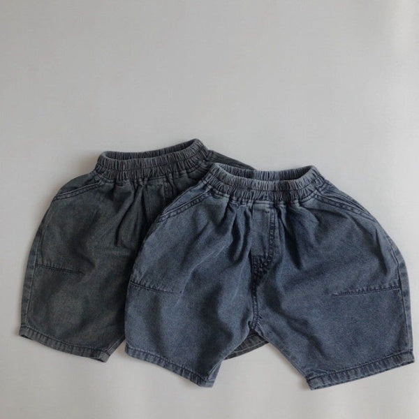 丸シルエットデニムハーフパンツ